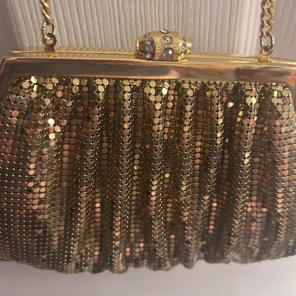 Whiting & Davis Gold Mesh Crossbody - Picture 2 of 3